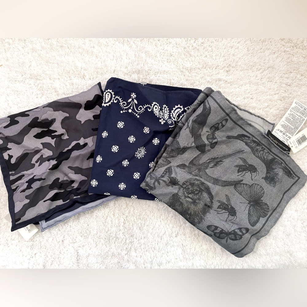 BUNDLE of 3 BR pocket squares 2 SILK